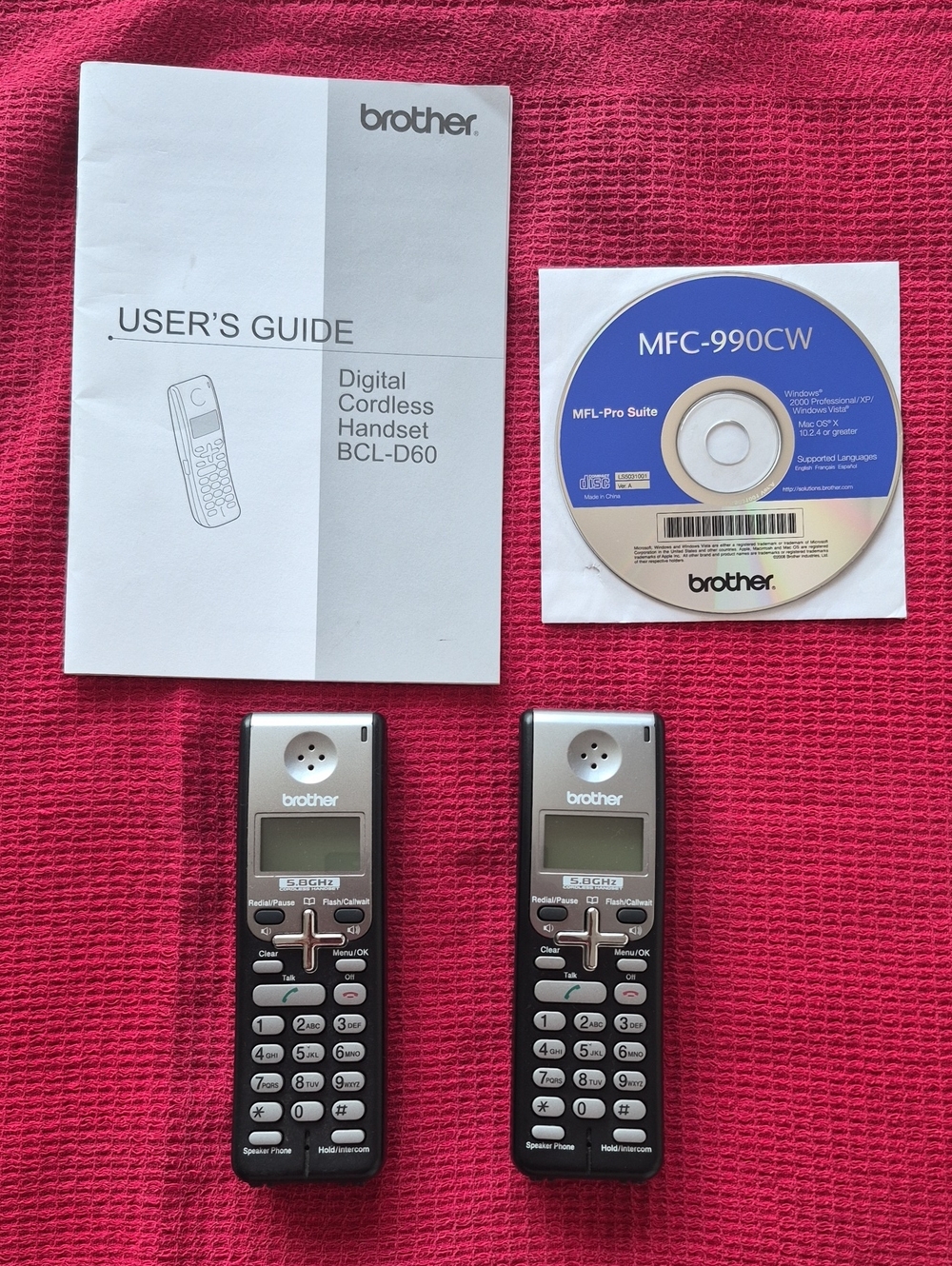 Two (2) Cordless Handsets for Brother MFC 990CW